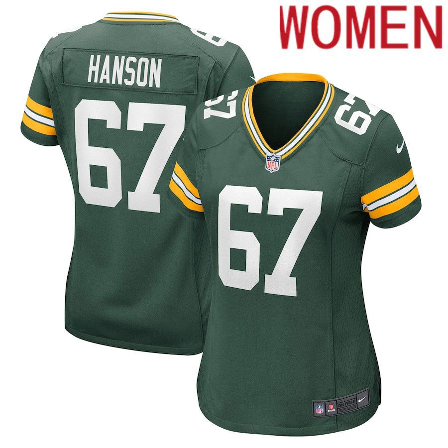 Women Green Bay Packers #67 Jake Hanson Nike Green Nike Game Player NFL Jersey